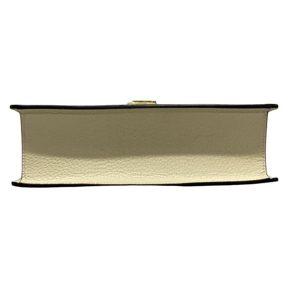 Auth GUCCI Sylvie 524405 Cream Leather Shoulder Bag - Picture 6 of 15